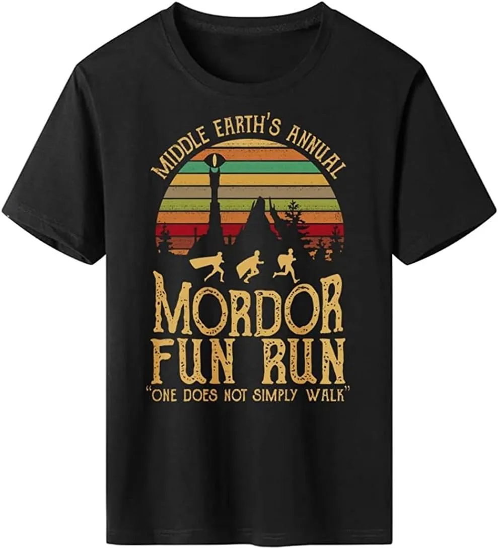 Middle Earth's Annual Mordor Fun Run one Does not Simply Walk T-Shirt for Men