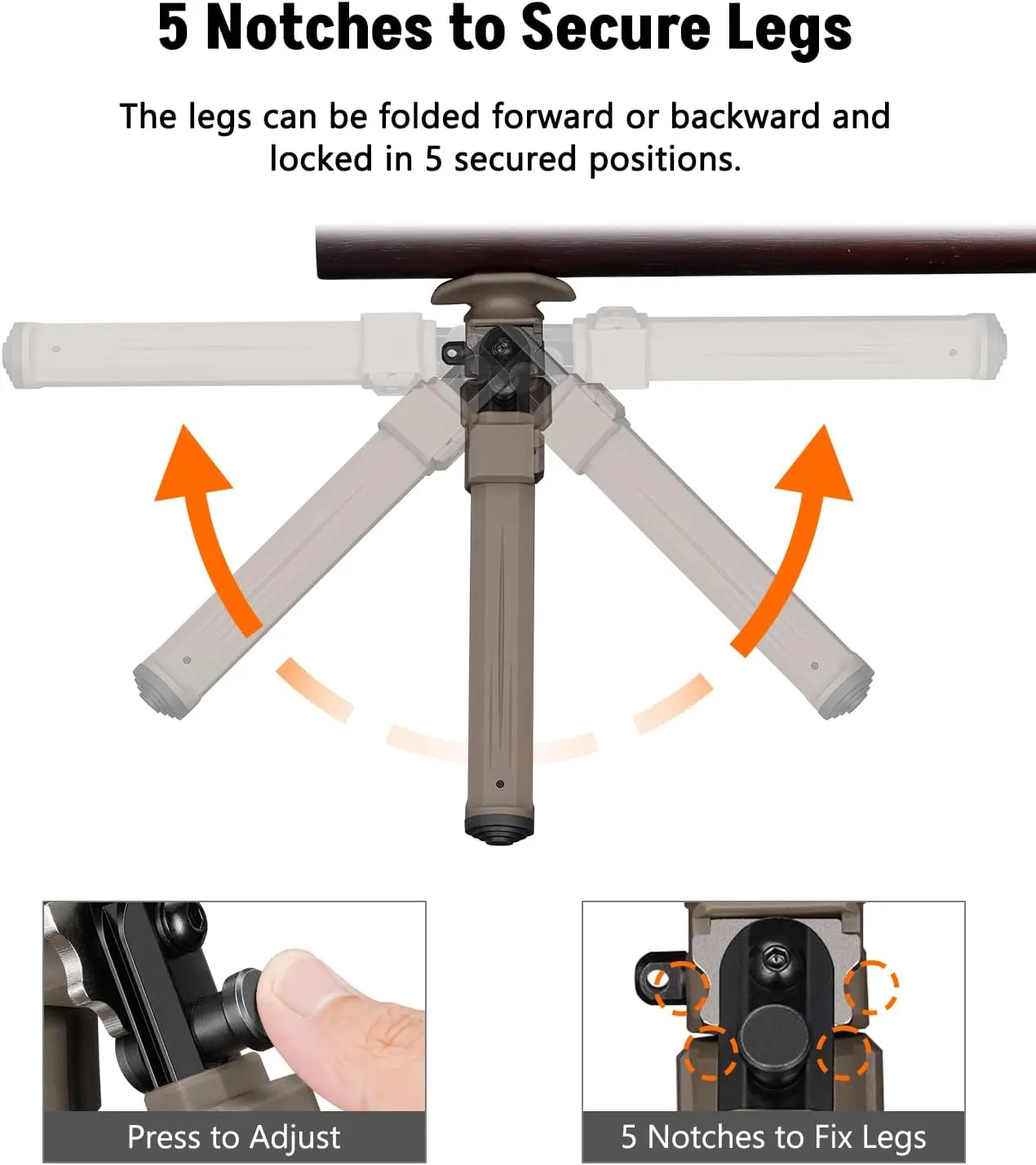 MidTen Sling Swivel Stud Bipod for Rifle - Hunting and Shooting