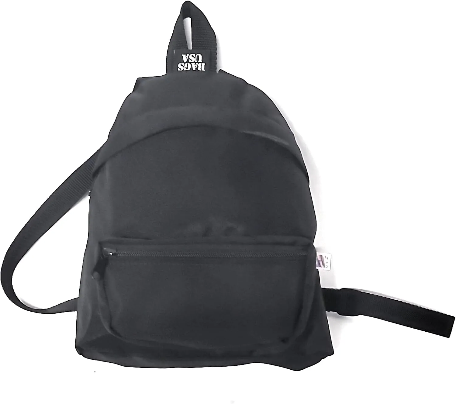 Mini Backpack, Ladies Purse Style Backpack with Front Pocket for Cellphone Made In USA. (Black)