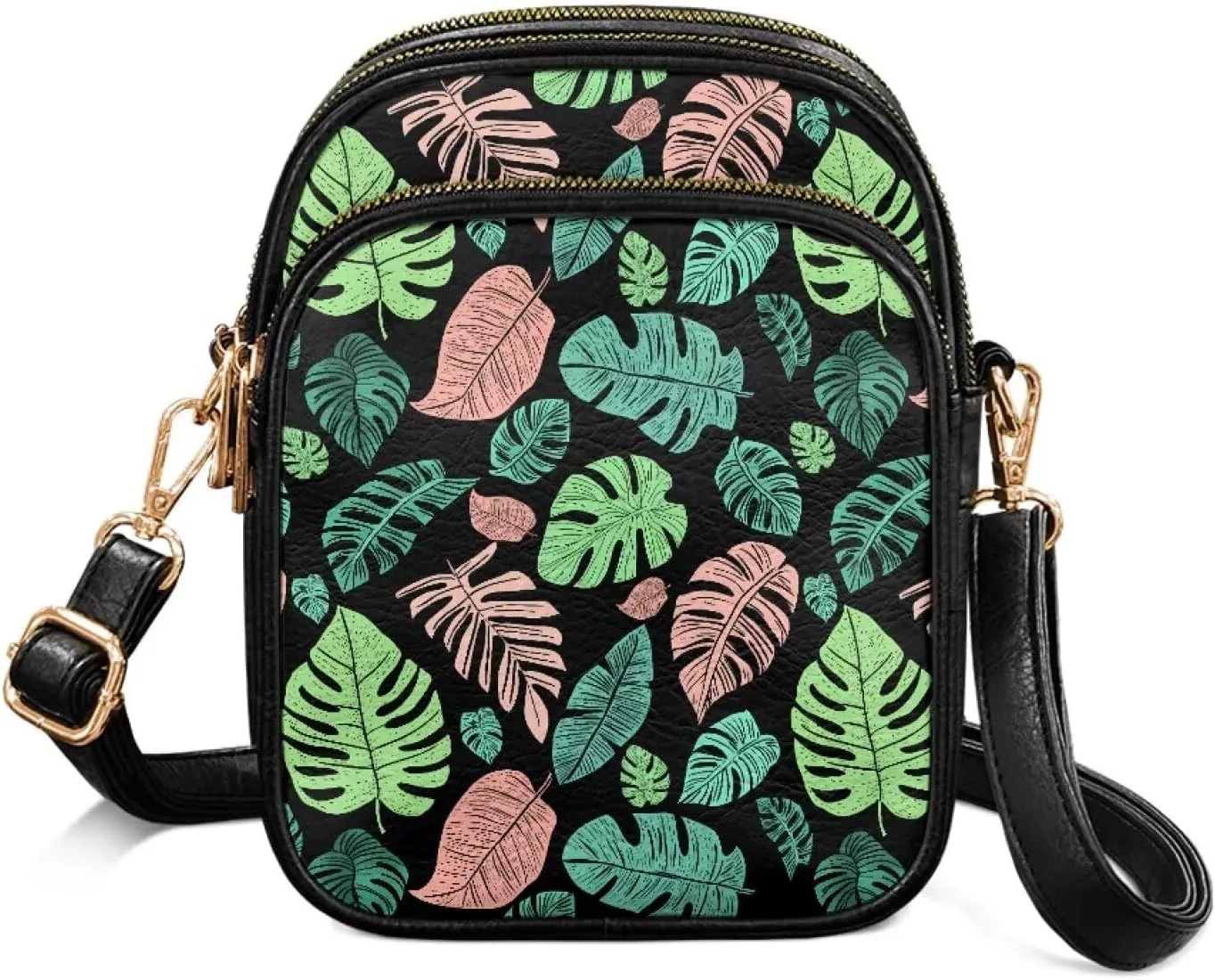 Mini Durable Womens Crossbody Bag with Zipper Pockets for Daily Use