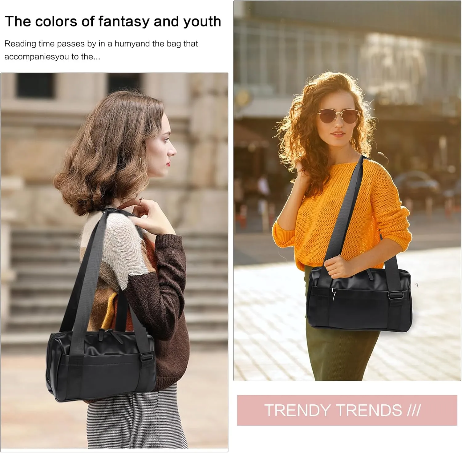 Mini Gym Bag for Women Girls Small Gym Tote Bag with Wet Compartment Waterproof Travel Duffle Bag Cute Workout Sport Bag (black)
