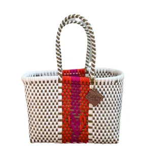 Mini Tote - Gold - Pink - Orange Hearts