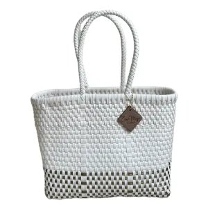 Mini Tote - San Miguel Gold   White