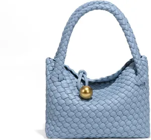 Mini Woven Women's Handbag Lightweight Luxury Vegan Leather Handle Fashion Business Daily Crossbody Bag