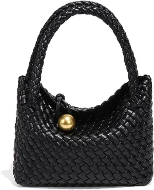 Mini Woven Women's Handbag Lightweight Luxury Vegan Leather Handle Fashion Business Daily Crossbody Bag