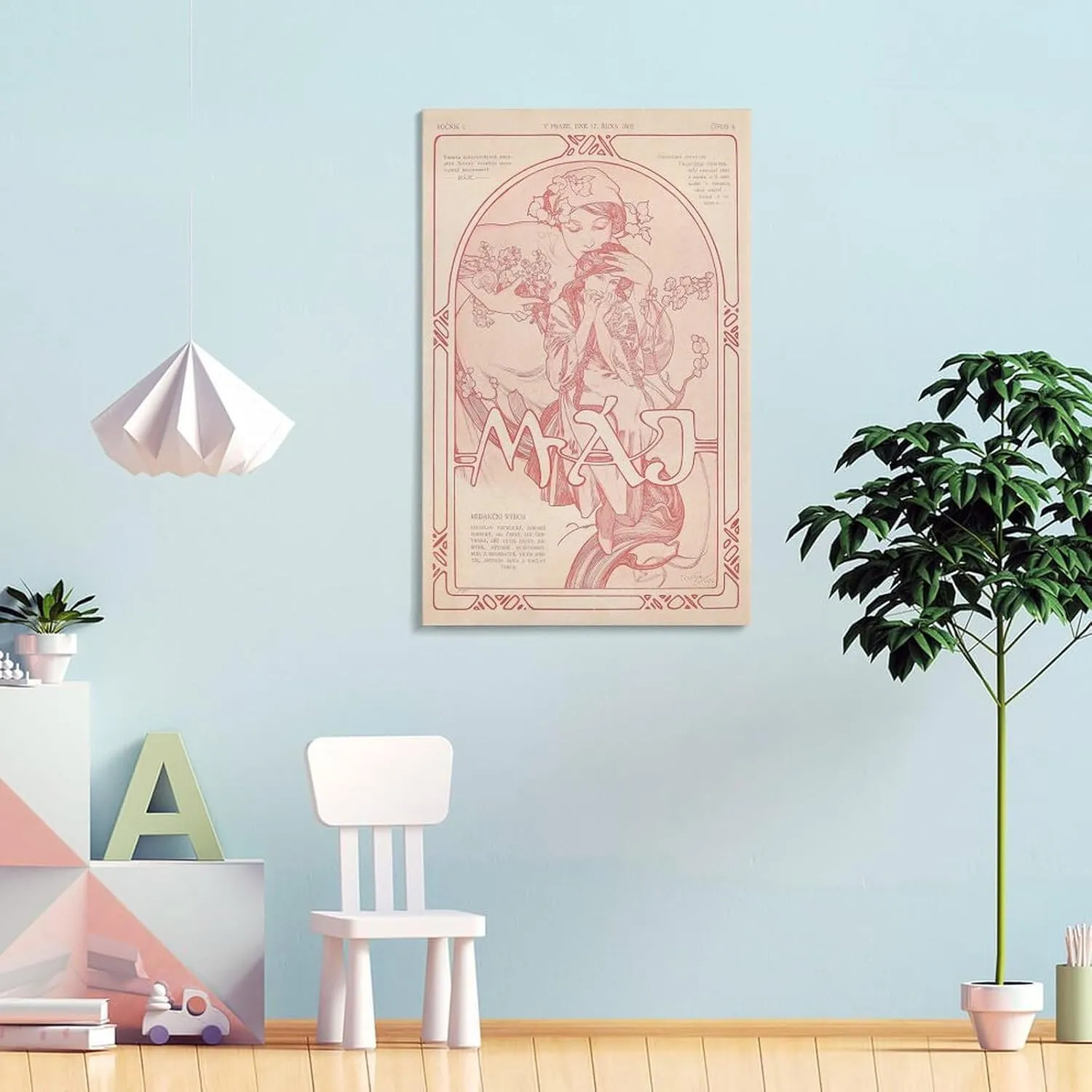 Máje Poster Print by Alphonse Mucha Artworks Canvas Poster Room Aesthetic Wall Art Prints Home Modern Decor Gifts Framed-unframed 24x36inch(60x90cm)