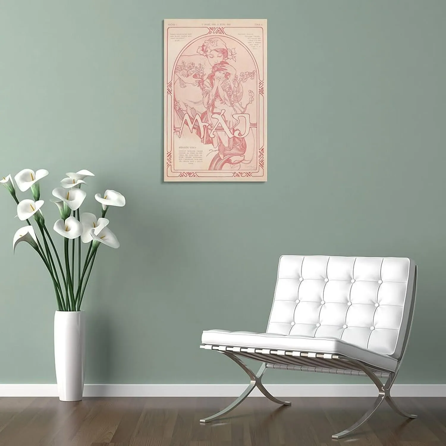 Máje Poster Print by Alphonse Mucha Artworks Canvas Poster Room Aesthetic Wall Art Prints Home Modern Decor Gifts Framed-unframed 24x36inch(60x90cm)