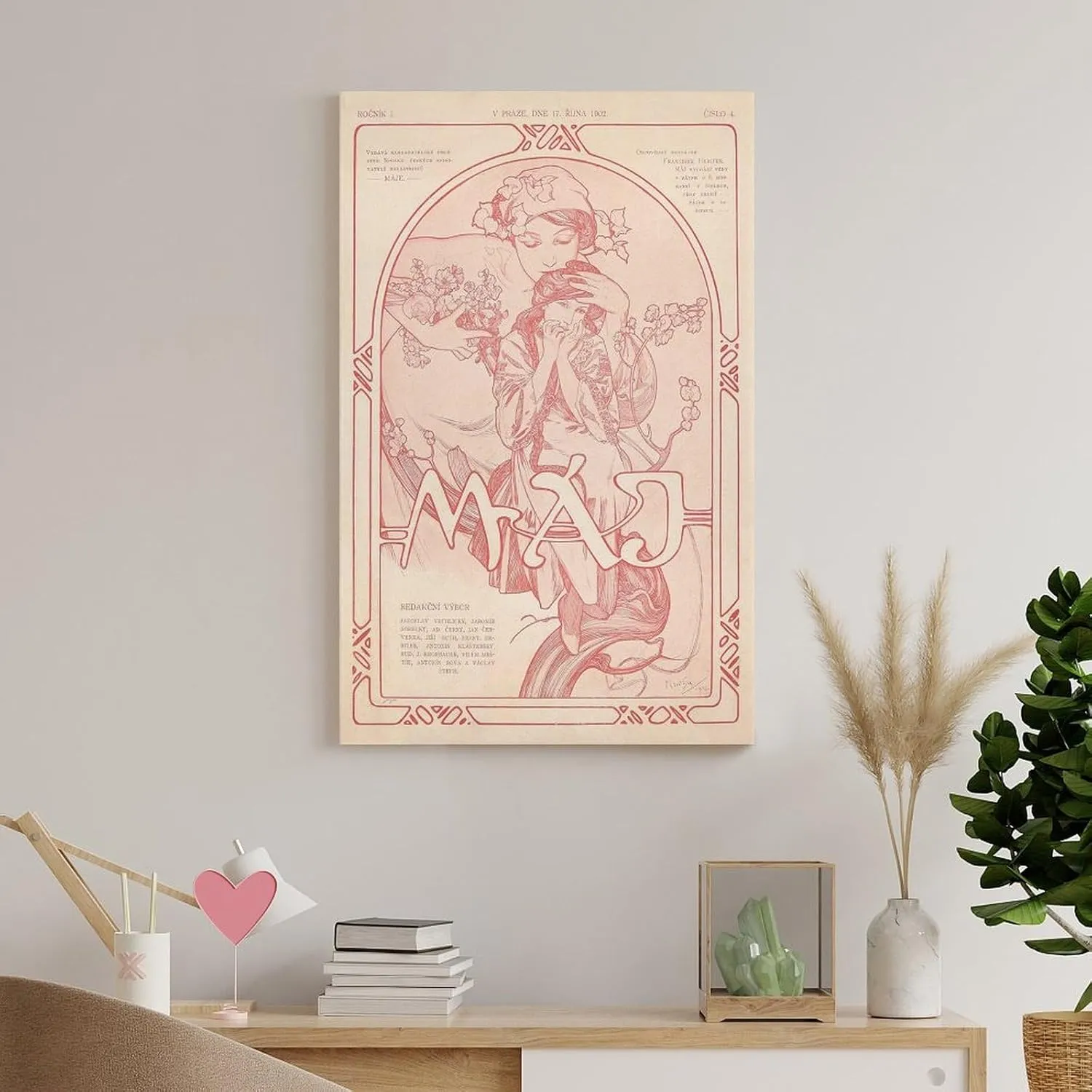 Máje Poster Print by Alphonse Mucha Artworks Canvas Poster Room Aesthetic Wall Art Prints Home Modern Decor Gifts Framed-unframed 24x36inch(60x90cm)