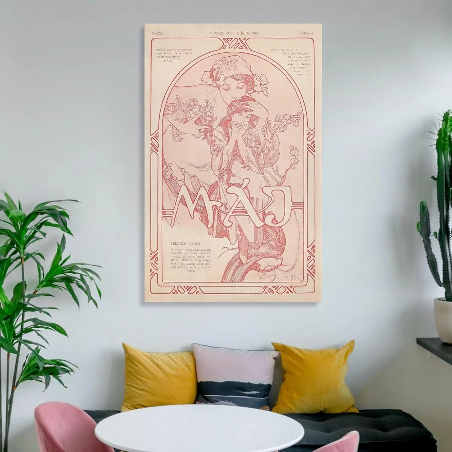 Máje Poster Print by Alphonse Mucha Artworks Canvas Poster Room Aesthetic Wall Art Prints Home Modern Decor Gifts Framed-unframed 24x36inch(60x90cm)