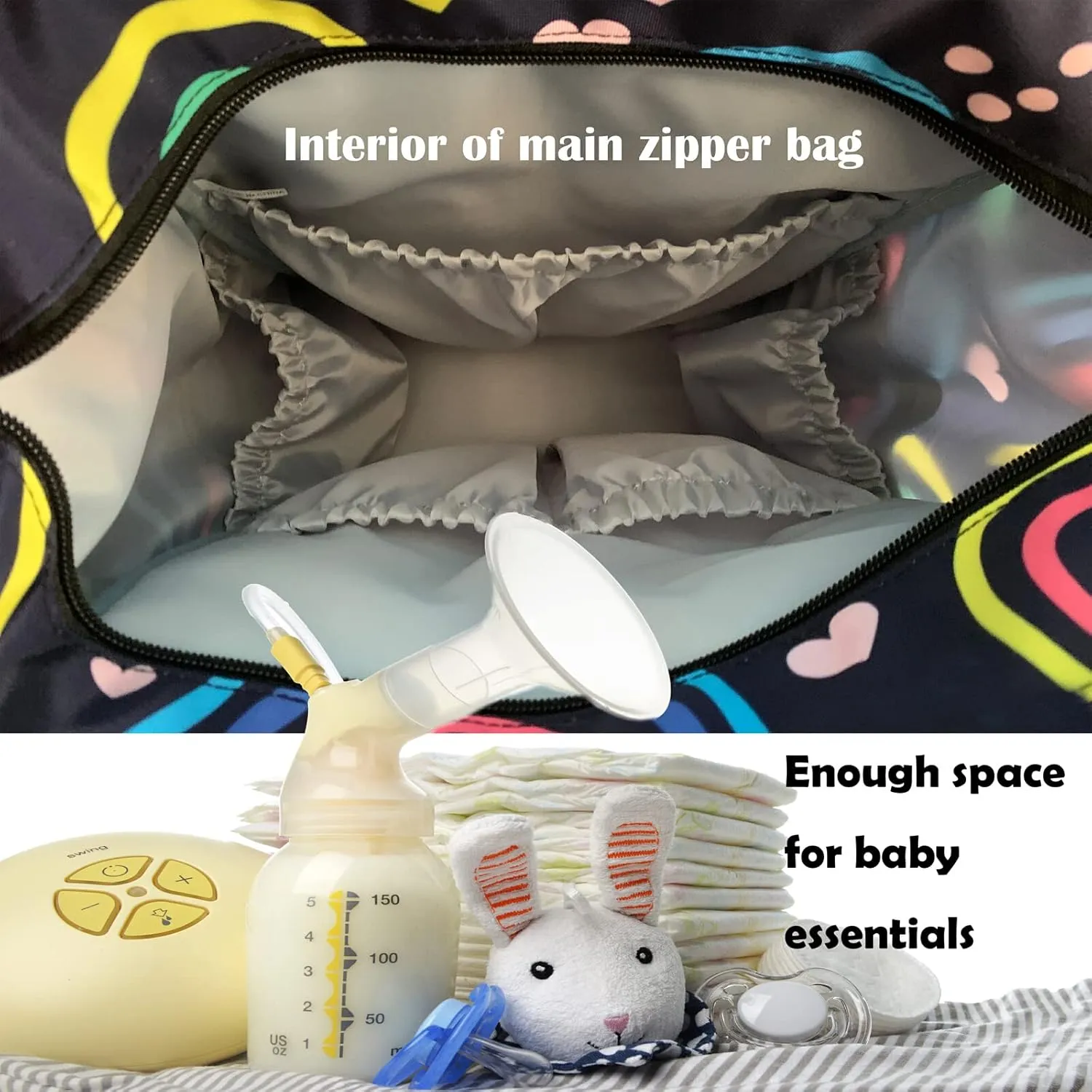 MNSRUU Diaper Bag Magic Galaxy Bat Diaper Bag Backpack Multifunction Travel Diaper Bag Tote Large Capacity Diaper Changing Backpacks for Moms Dads