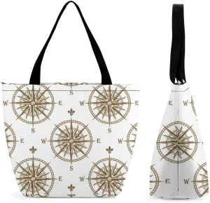 MoBlinko Colorful Vintage Sailboat Womens Tote Bags Reusable Yoga Shoulder Bag Handbag with Zipper for Grocery Shopping Gifts