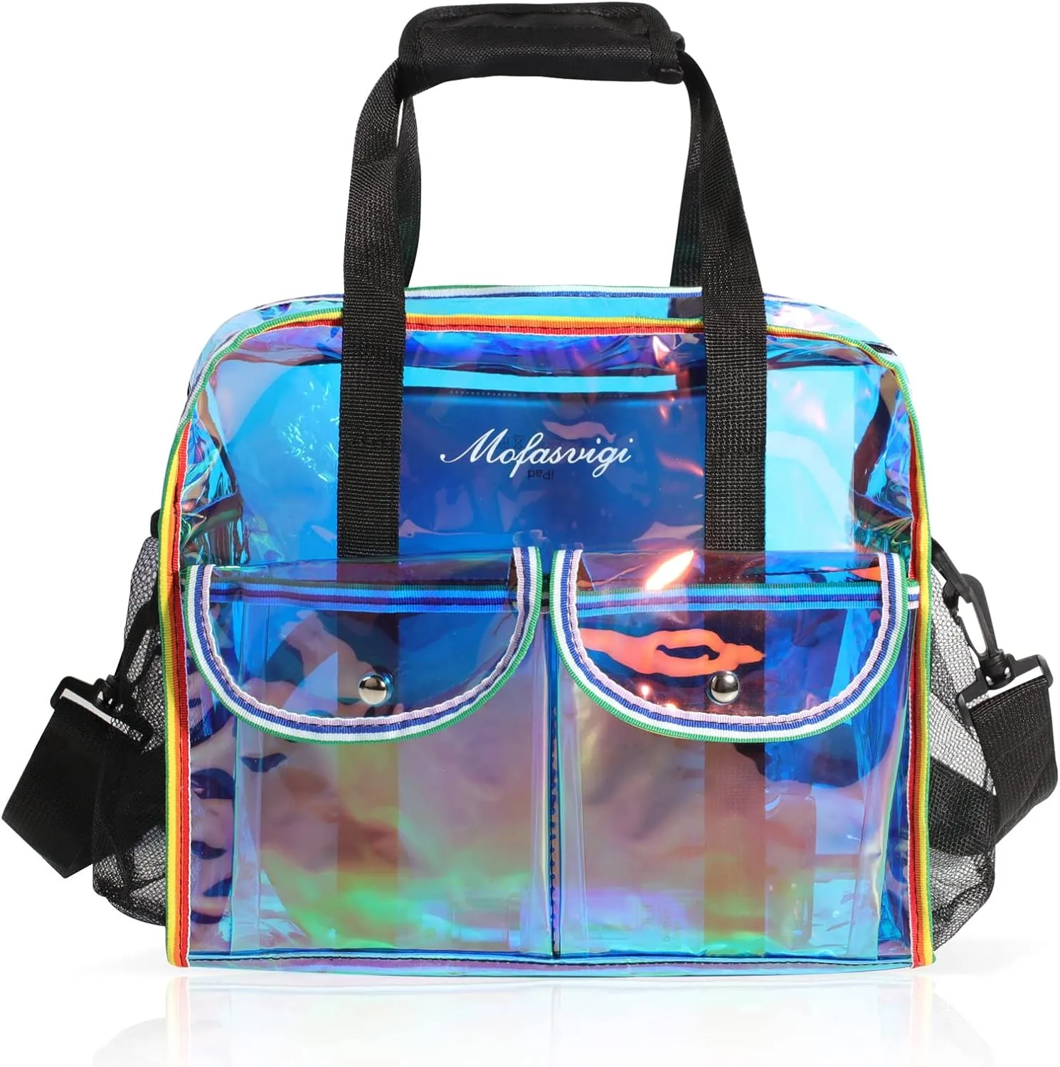 MOFASVIGI Clear Bag Stadium Approved Transparent Waterproof Clear Tote Bags for Work, Sports Games, Concerts,Travel-12 x12 x6