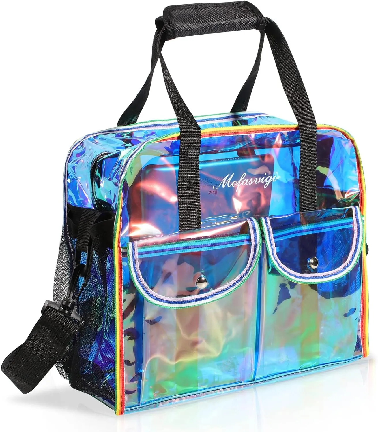 MOFASVIGI Clear Bag Stadium Approved Transparent Waterproof Clear Tote Bags for Work, Sports Games, Concerts,Travel-12 x12 x6