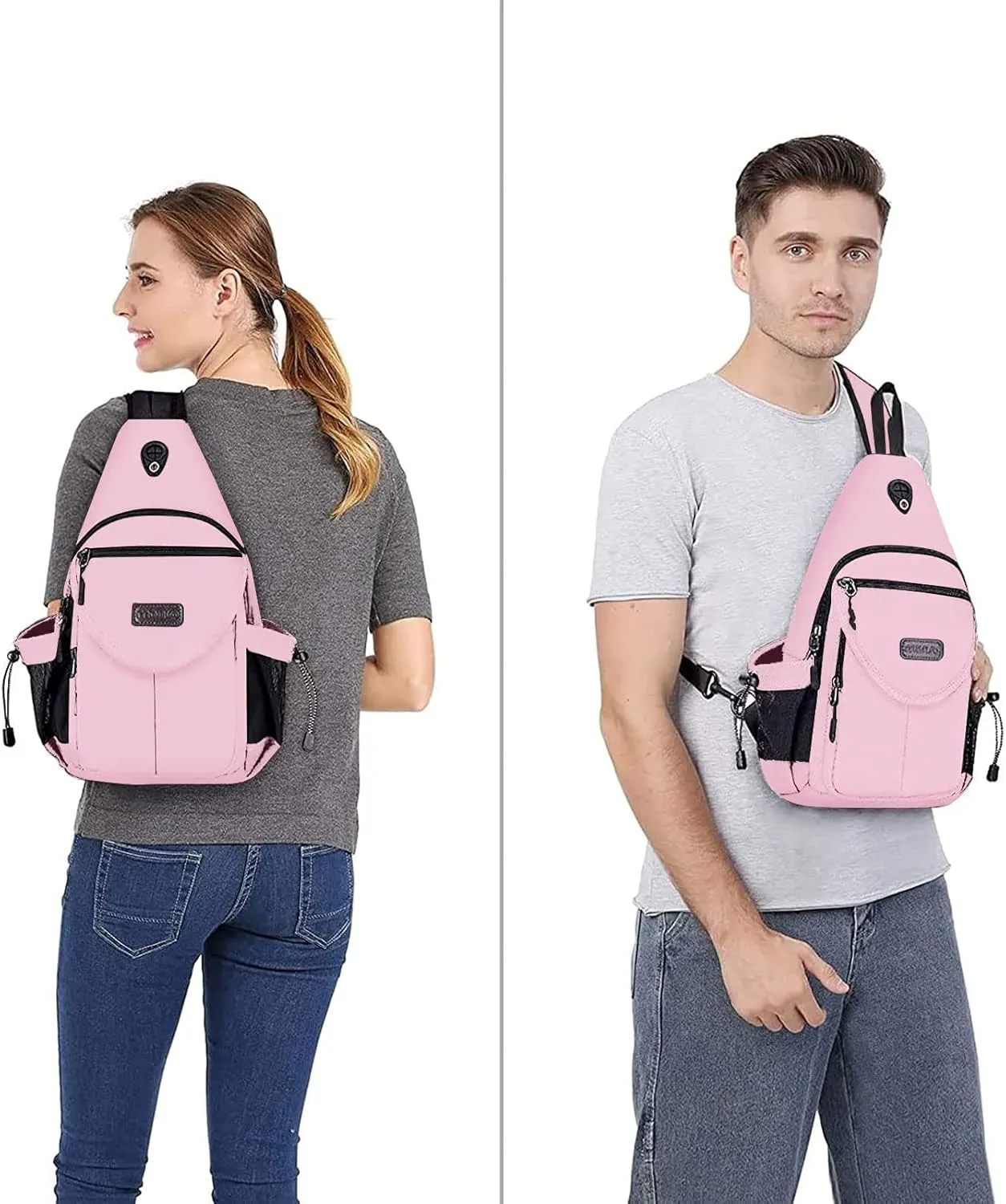MOSISO Sling Backpack,Canvas Crossbody Hiking Daypack Bag with Anti-theft Pocket