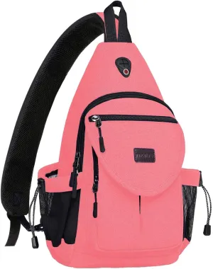 MOSISO Sling Backpack,Canvas Crossbody Hiking Daypack Bag with Anti-theft Pocket