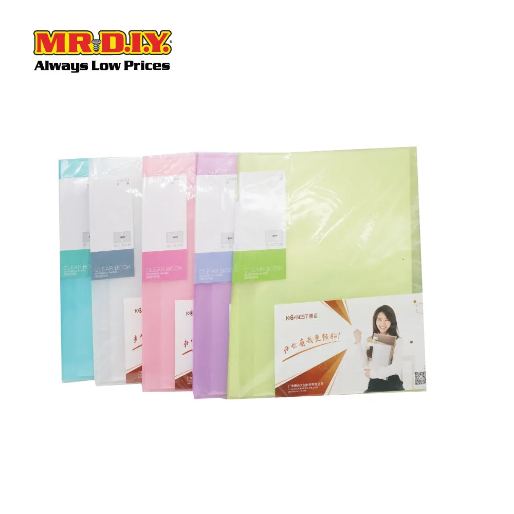 (MR.DIY) Portable Plastic A4 Book Document File Folder Organizer Transparent (31 x 23cm) (20 Sheets)