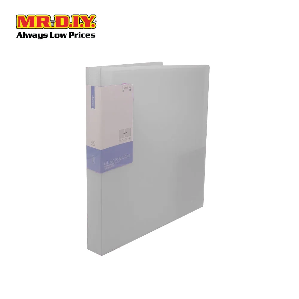 (MR.DIY) Portable Plastic A4 Book Document File Folder Organizer Transparent (31 x 23cm) (20 Sheets)