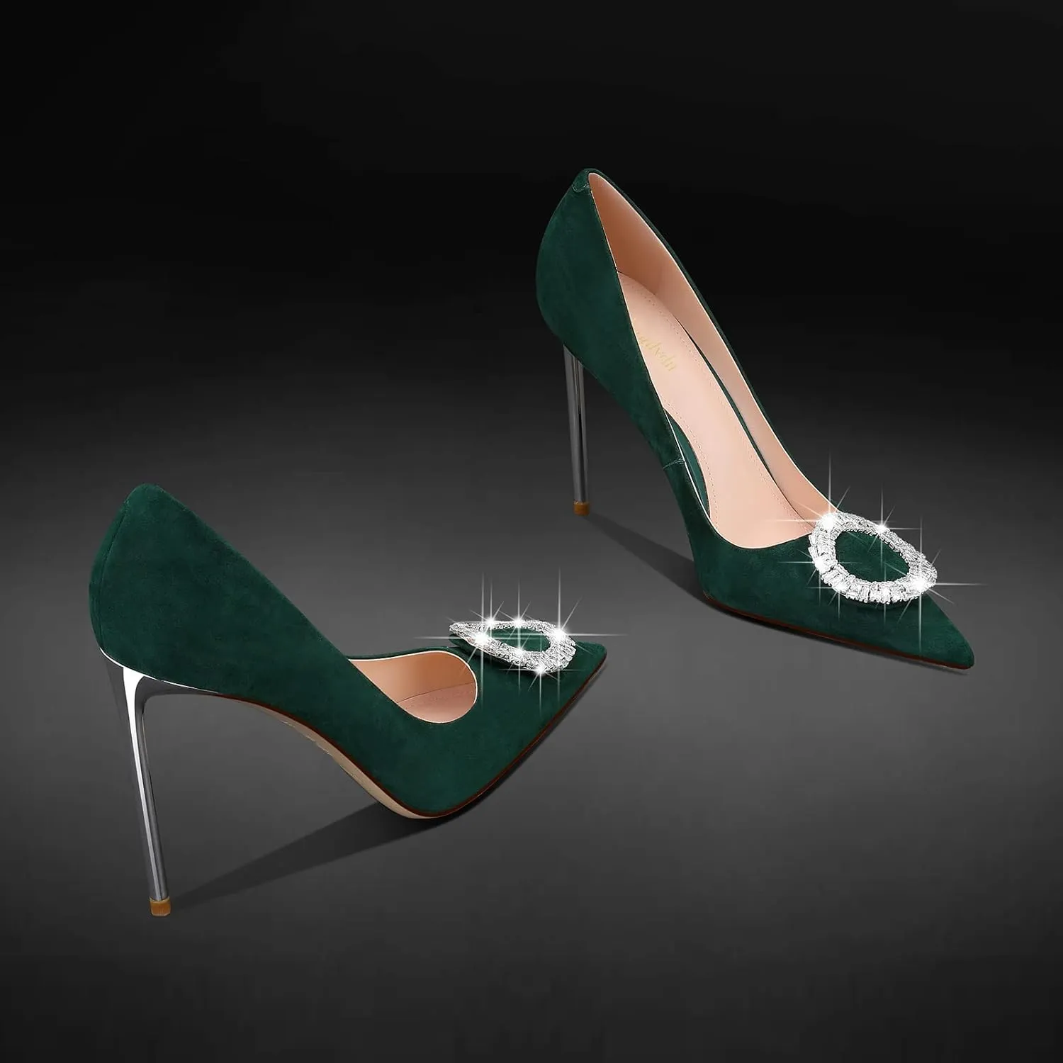 MSONLYDN High Heels Work Pointed Suede High Heels Pointy Pumps Heels Business Close Toe Pumps Casual d'Orsay 4.13 inch