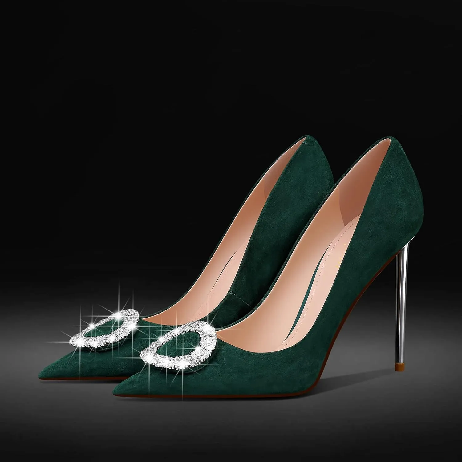 MSONLYDN High Heels Work Pointed Suede High Heels Pointy Pumps Heels Business Close Toe Pumps Casual d'Orsay 4.13 inch