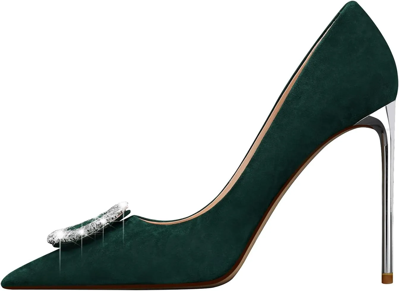 MSONLYDN High Heels Work Pointed Suede High Heels Pointy Pumps Heels Business Close Toe Pumps Casual d'Orsay 4.13 inch