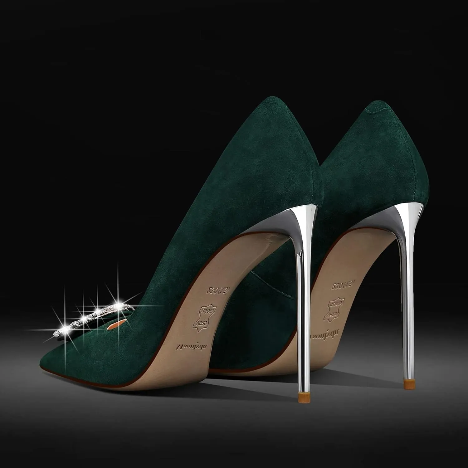 MSONLYDN High Heels Work Pointed Suede High Heels Pointy Pumps Heels Business Close Toe Pumps Casual d'Orsay 4.13 inch