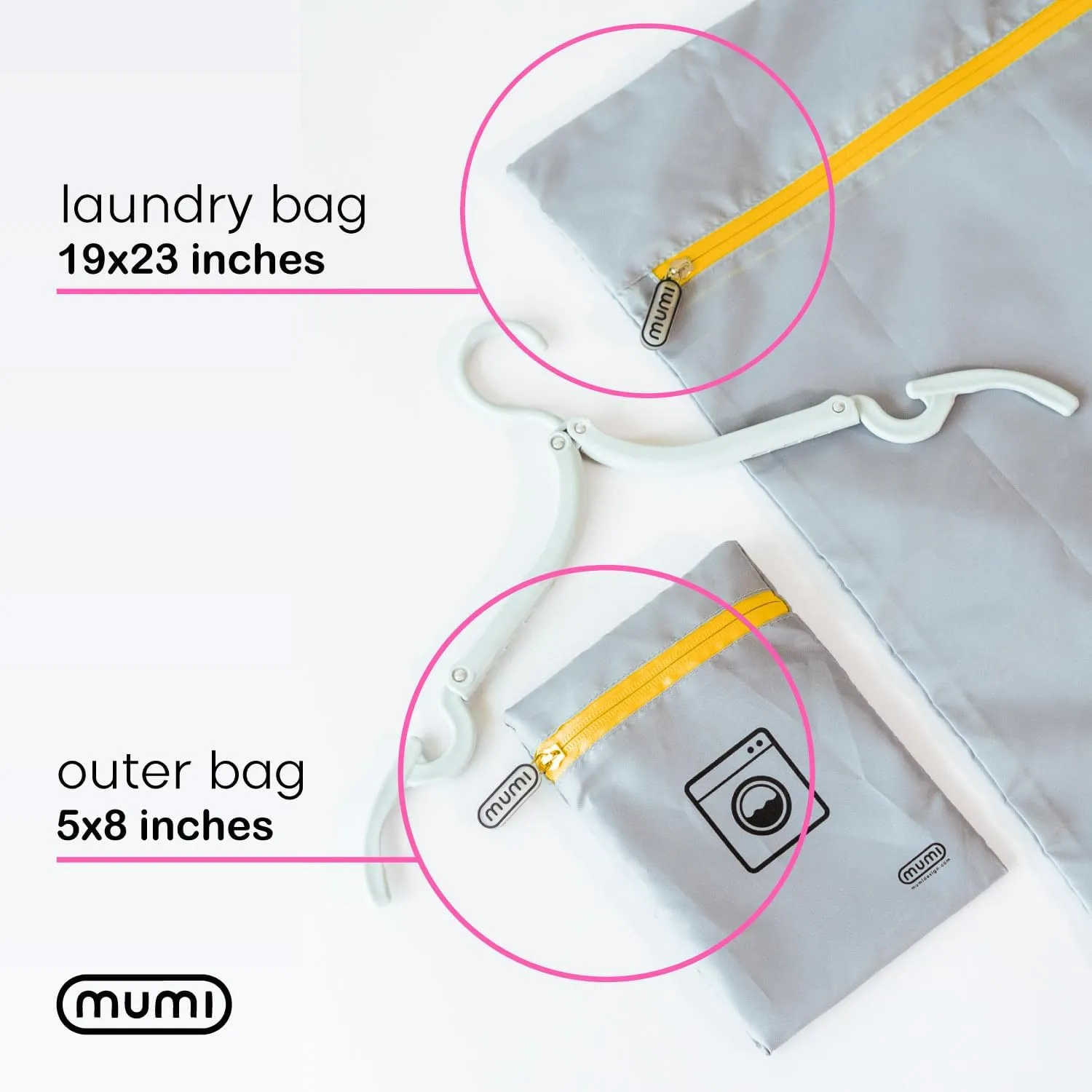 MUMI Travel Laundry Bag – Mesh Laundry Bags for Delicates with Hanger & Pouch | Delicates Bag for Washing Machine | Large Laundry Net Bag for Travel, Gym, Baby Clothes, and More (Blue)