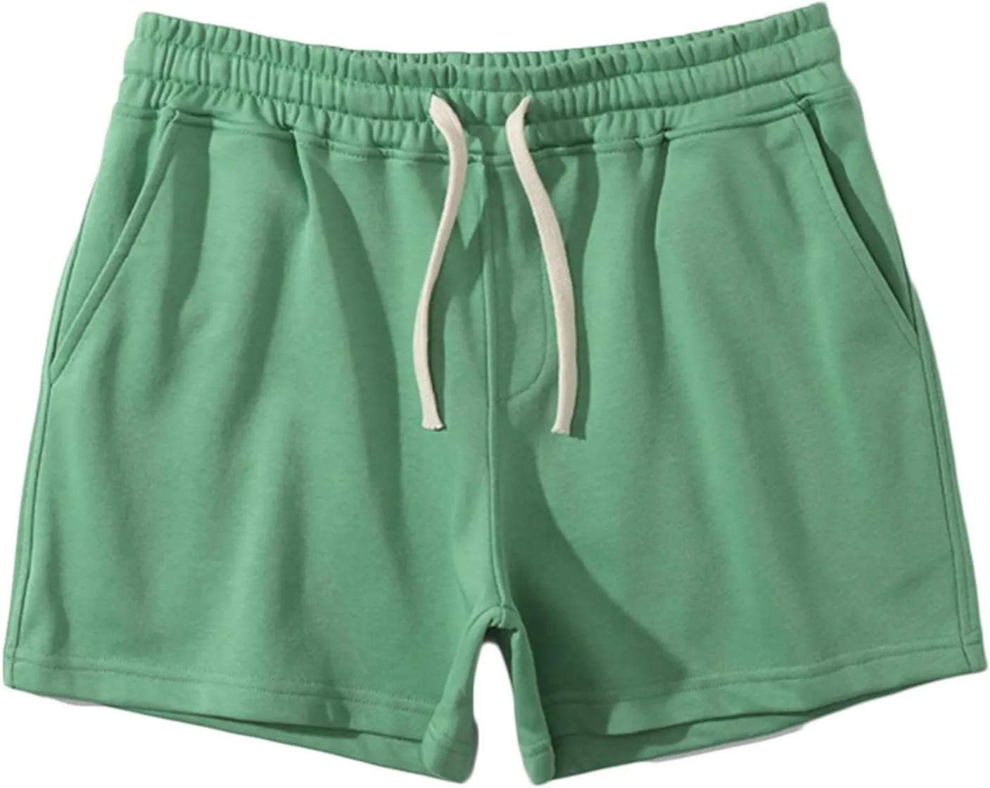 Muscularfit Mens Workout Shorts Summer Causal Elastic Waist Drawstring Cotton Shorts Loose Fit Athletic Gym Jogging Shorts