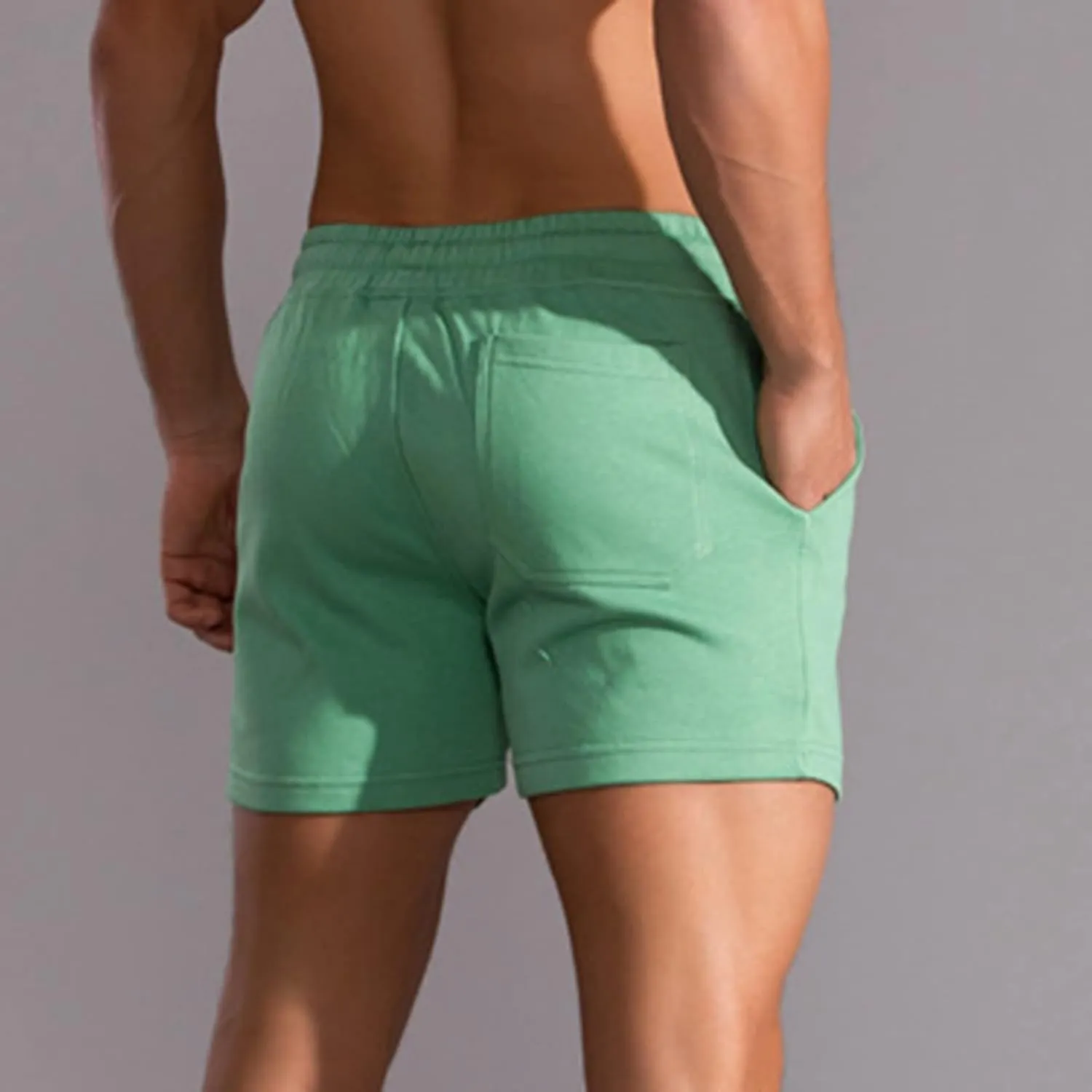 Muscularfit Mens Workout Shorts Summer Causal Elastic Waist Drawstring Cotton Shorts Loose Fit Athletic Gym Jogging Shorts