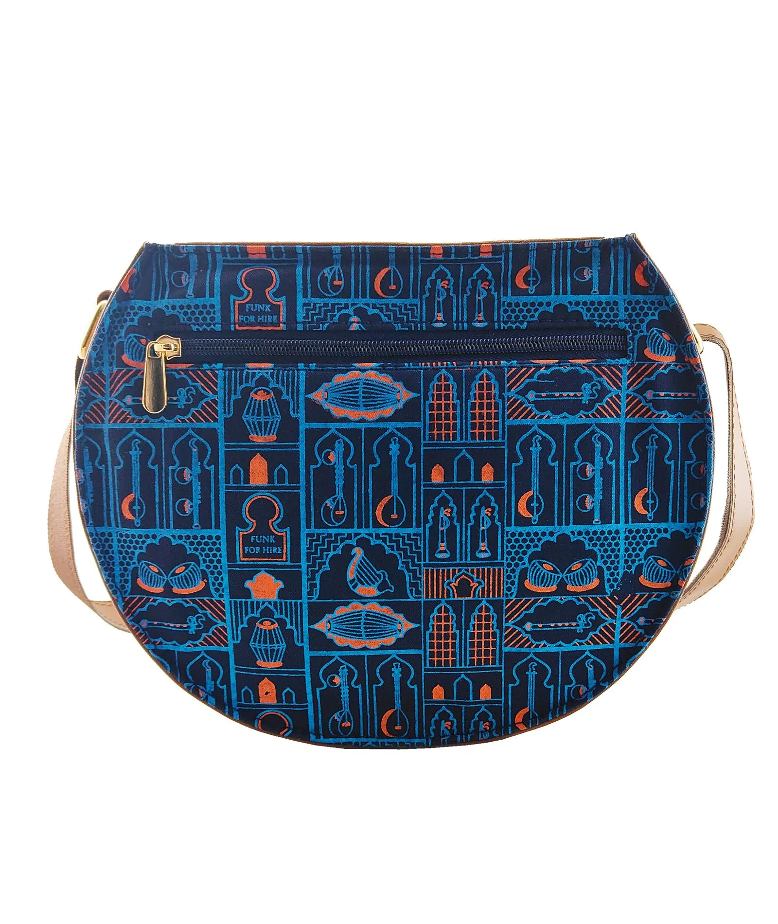 Music Wall Round Sling Bag Navy