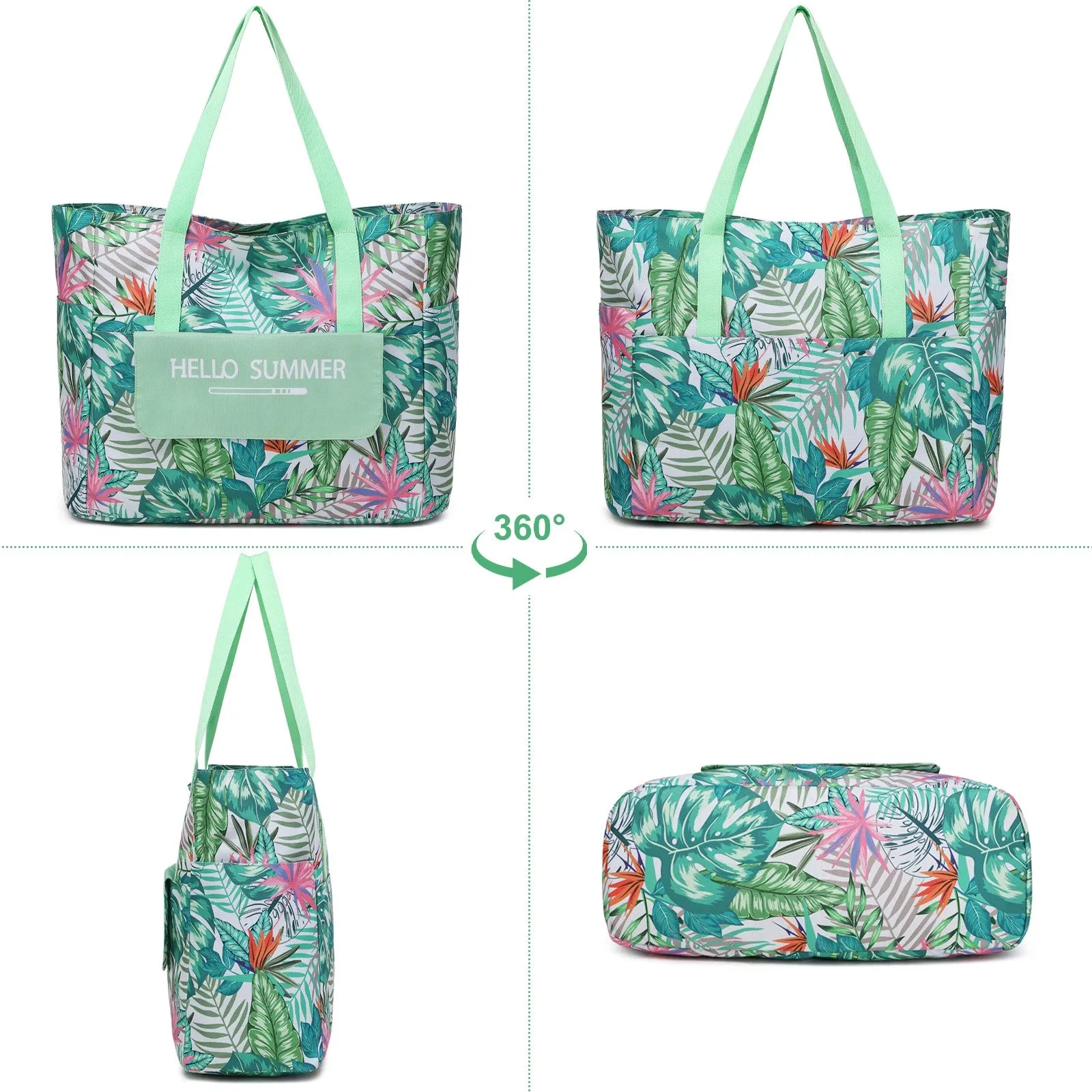 Myhozee XXL Summer Beach Tote Bags with zipper