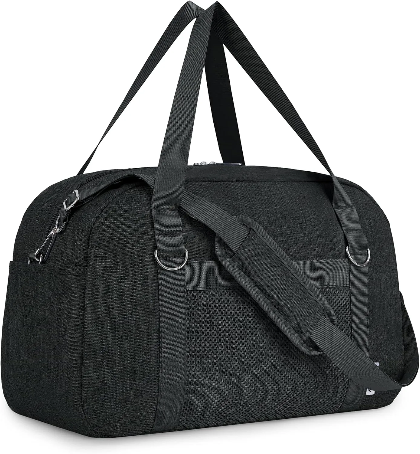 Narwey 18" Small Duffle Bag Carry on Underseat Luggage for Airplane with Wet Pocket Spirit Airlines Personal Item Bag 18x14x8 Travel Duffel Bag Gym Overnight for Women and Men (Black)
