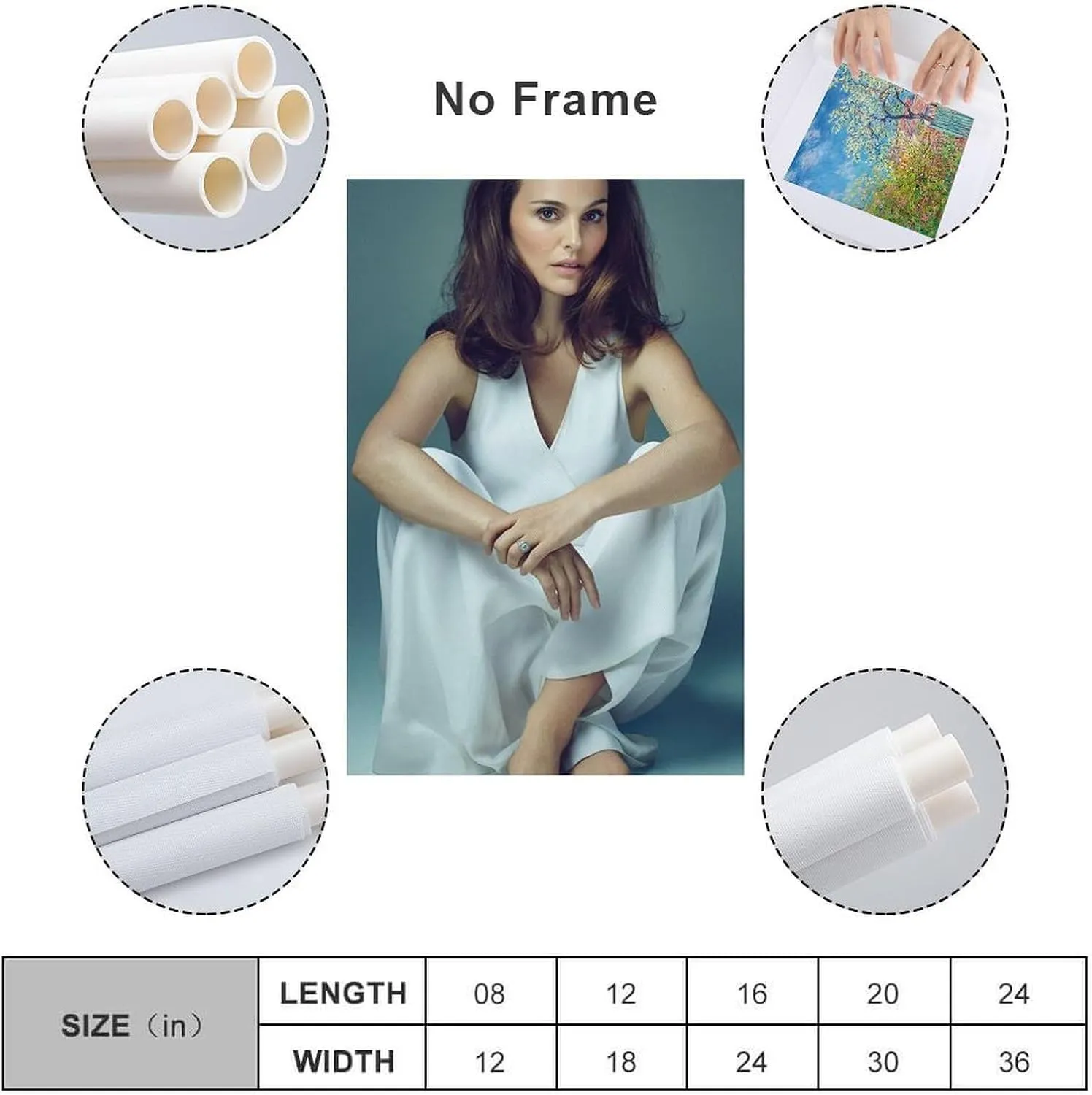Natalie Portman Sexy Poster (1) Art Poster Canvas Painting Decor Wall Print Photo Home Modern Decorative Posters Framed/Unframed 16x24inch(40x60cm)