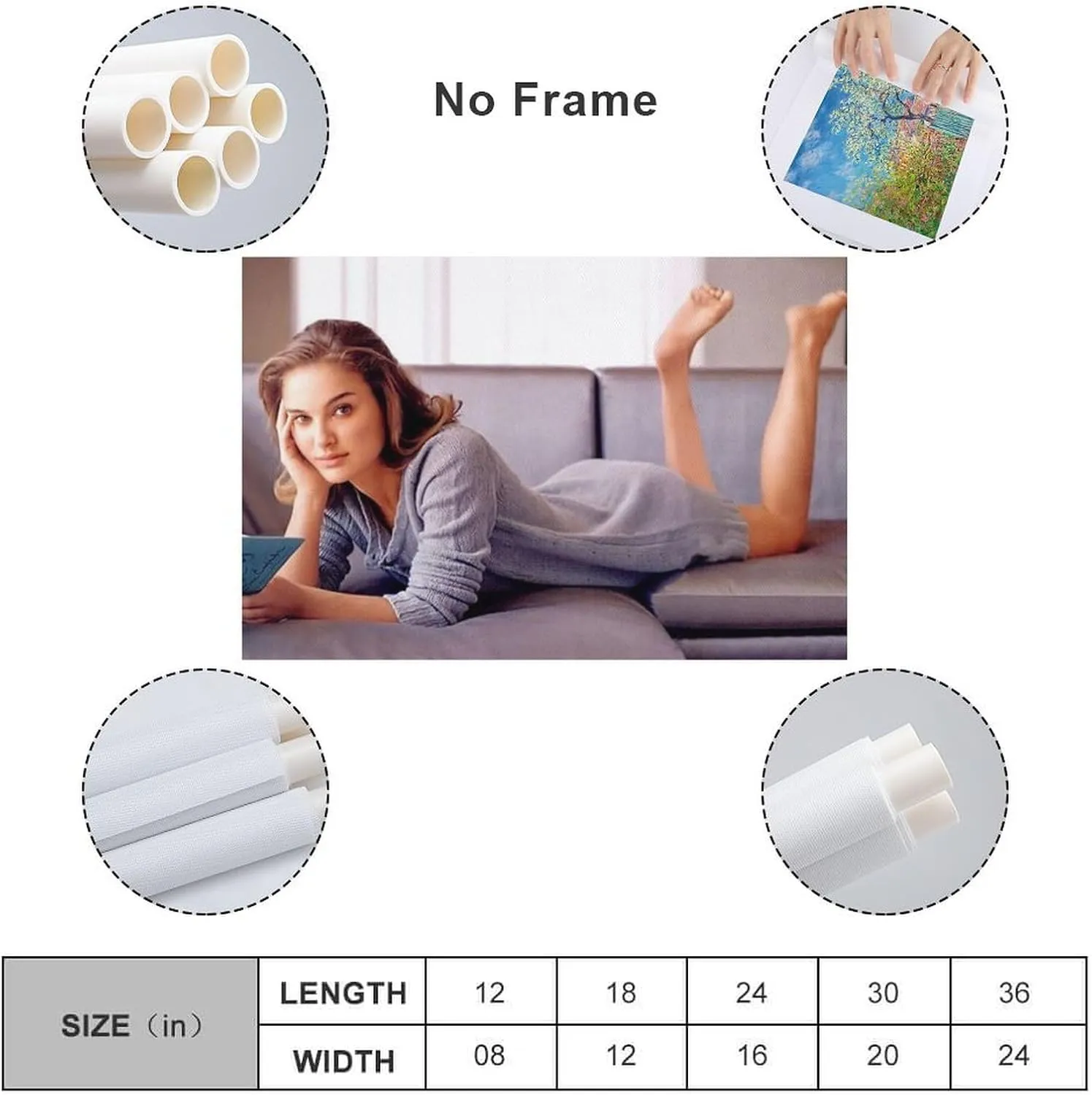 Natalie Portman Sexy Poster (8) Wall Art Picture Painting Poster Canvas Print Posters Artworks Bedroom Living Room Decor 20x30inch(50x75cm)