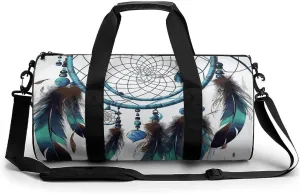 Native American Dream Catcher Sport Gym Duffle Travel Bag for Women Men Overnight Weekender Bag with Shoe Compartment,Wet Pocket, 17.7in/9in/9in, style