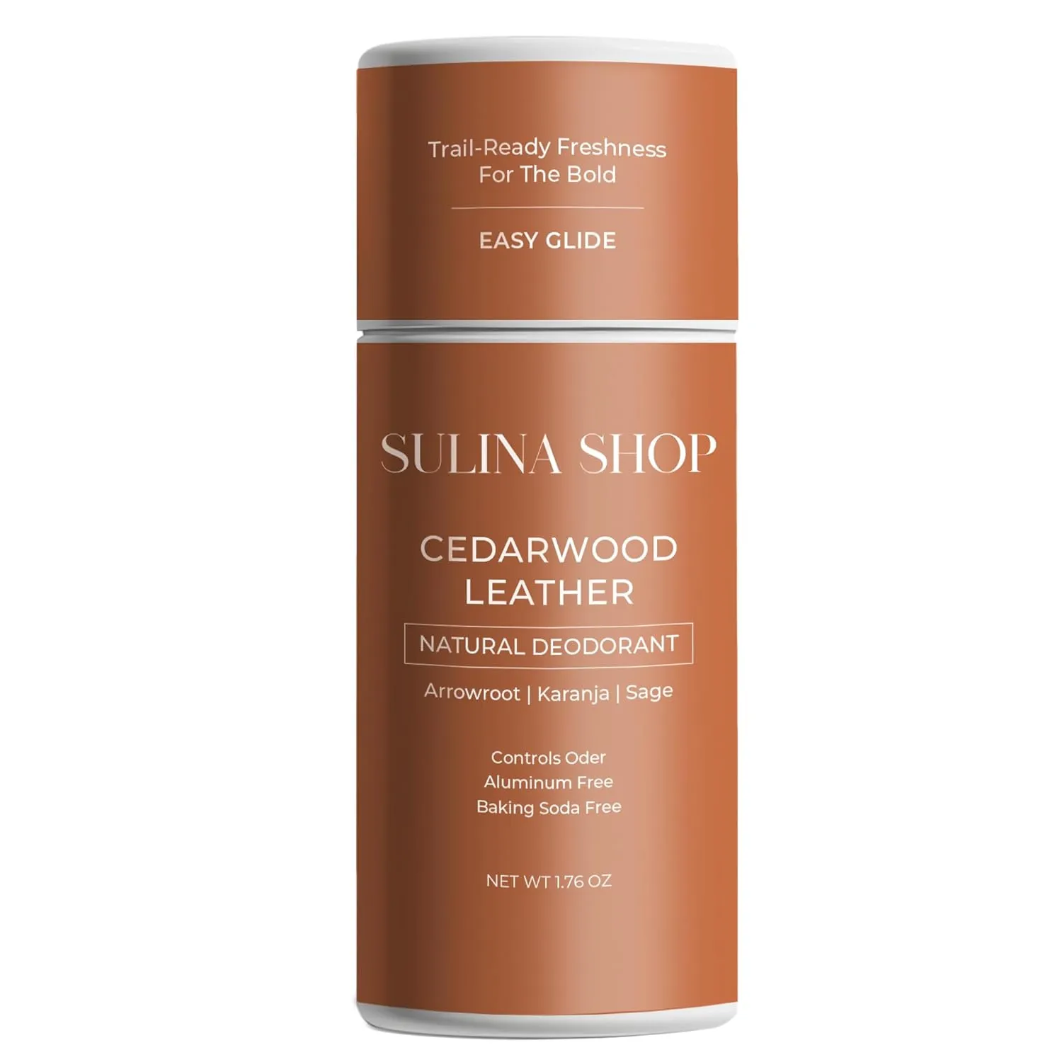Natural Cedarwood Men Deodorant - Aluminum-Free & Baking Soda Free, 24-Hour Odor Protection, Eco-Friendly & 100% Organic with Cedarwood Scent