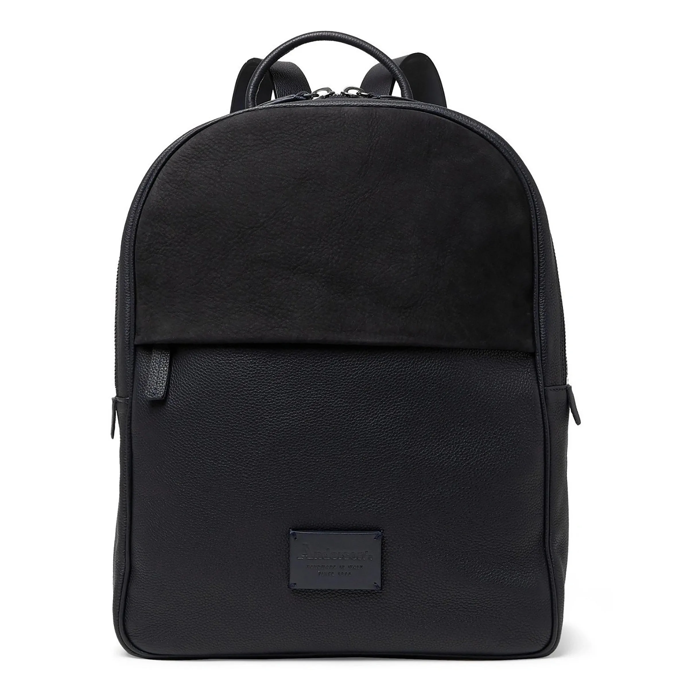 Navy Calf-Leather & Nubuck Business-Casual Backpack - Anderson's