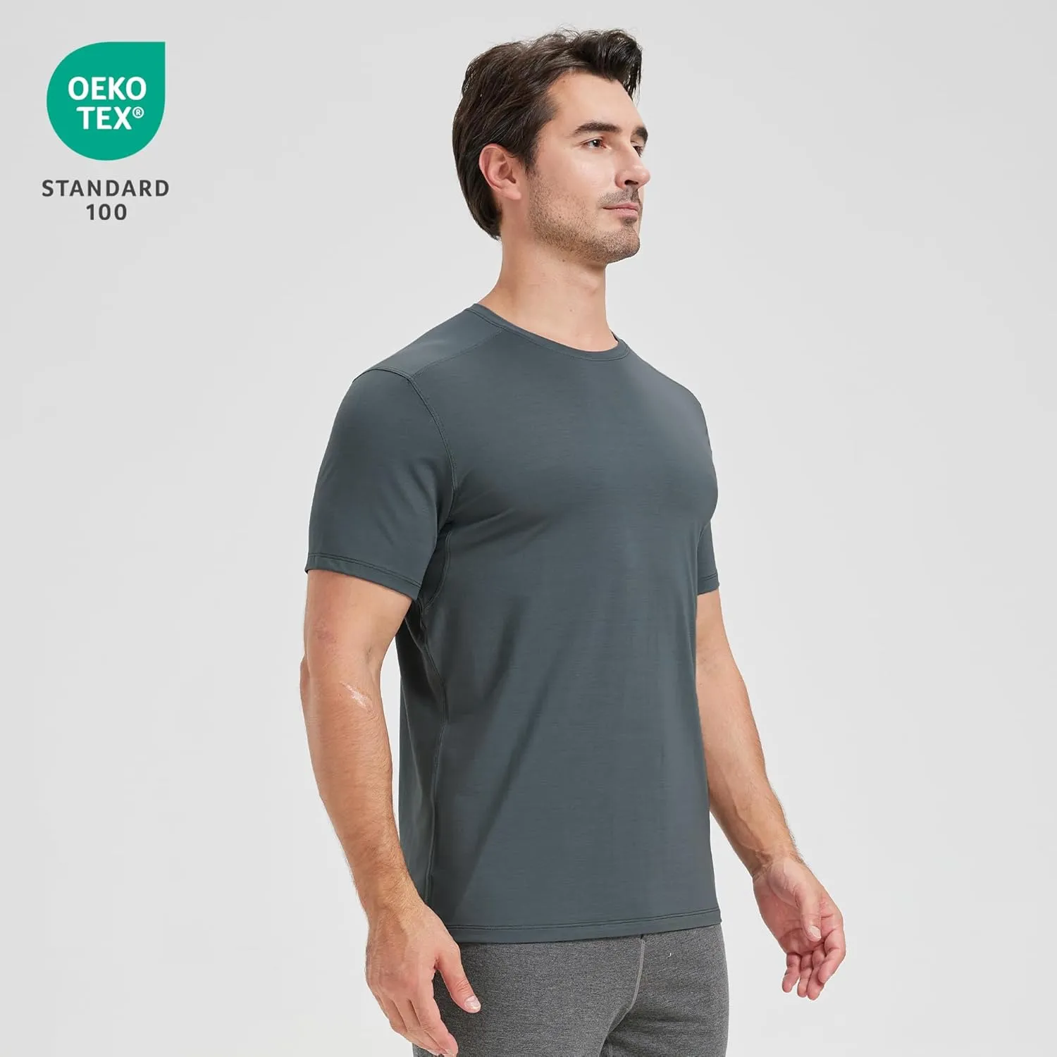 netdraw Men's Bamboo Viscose Athletic Shirt Lightwieht Cooling Moisture Wicking Workout Running Hiking Fitness T-Shirt