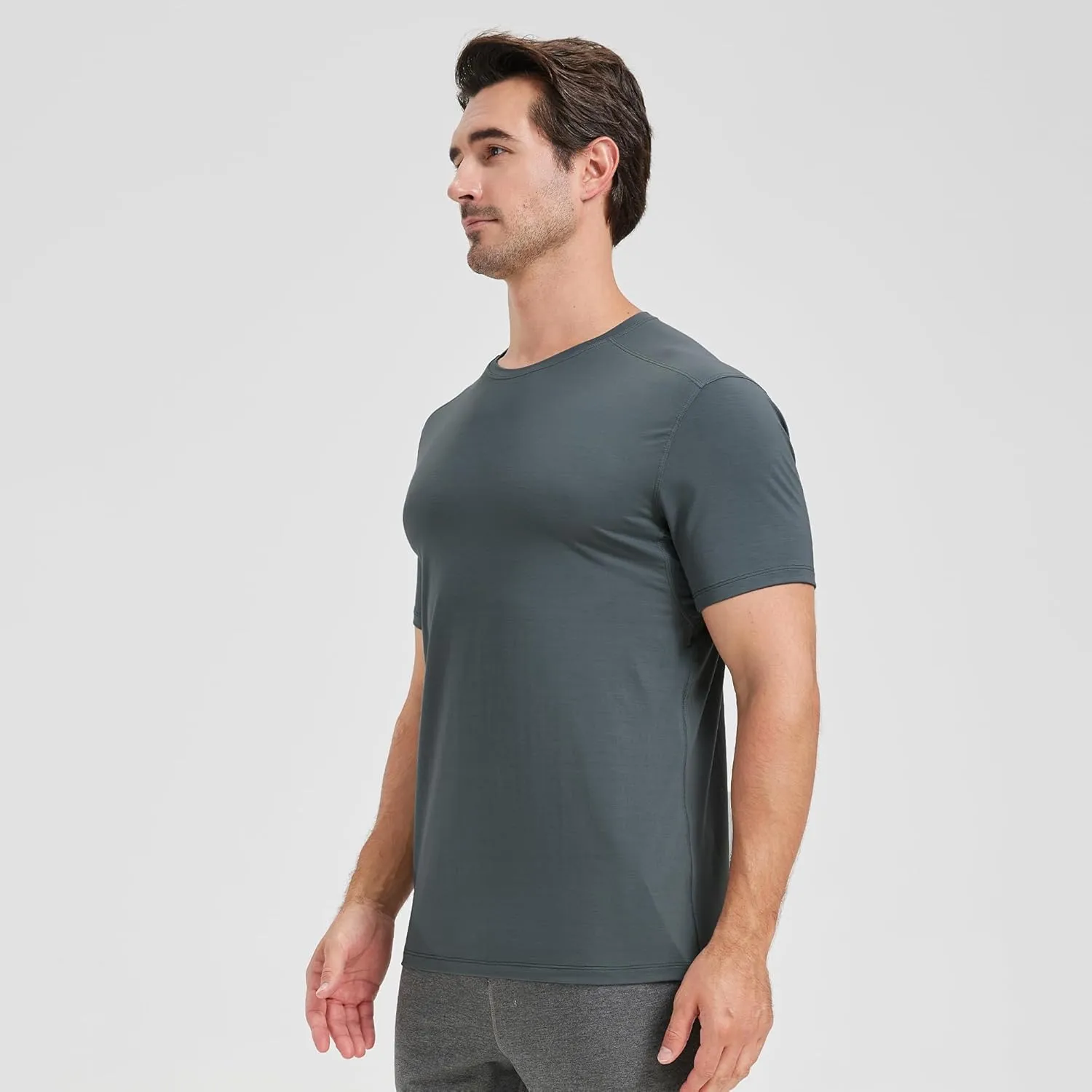 netdraw Men's Bamboo Viscose Athletic Shirt Lightwieht Cooling Moisture Wicking Workout Running Hiking Fitness T-Shirt