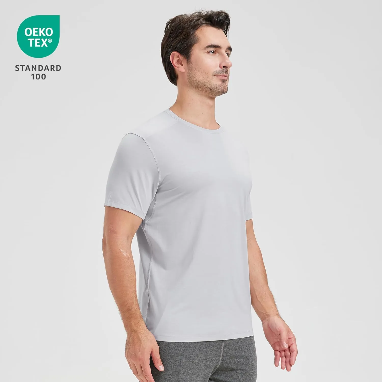 netdraw Men's Bamboo Viscose Athletic Shirt Lightwieht Cooling Moisture Wicking Workout Running Hiking Fitness T-Shirt