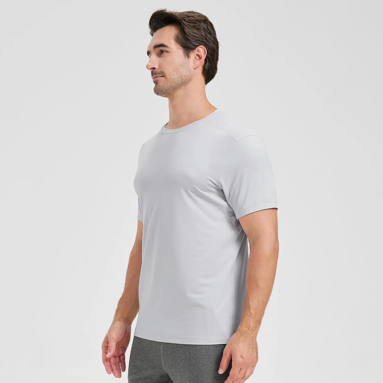 netdraw Men's Bamboo Viscose Athletic Shirt Lightwieht Cooling Moisture Wicking Workout Running Hiking Fitness T-Shirt