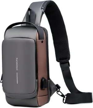 New Carbon Fiber Streamline Anti-Theft Sling Bag,USB Charging Sport Sling Carbon Fiber anti Theft Bag