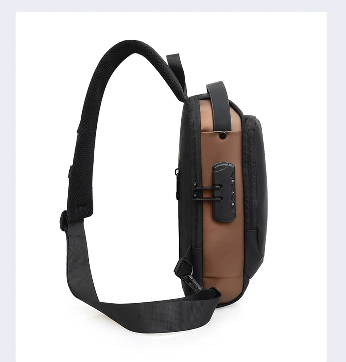 New Carbon Fiber Streamline Anti-Theft Sling Bag,USB Waterproof 2025 Sport Sling Anti Theft Shoulder Backpack(Blue)