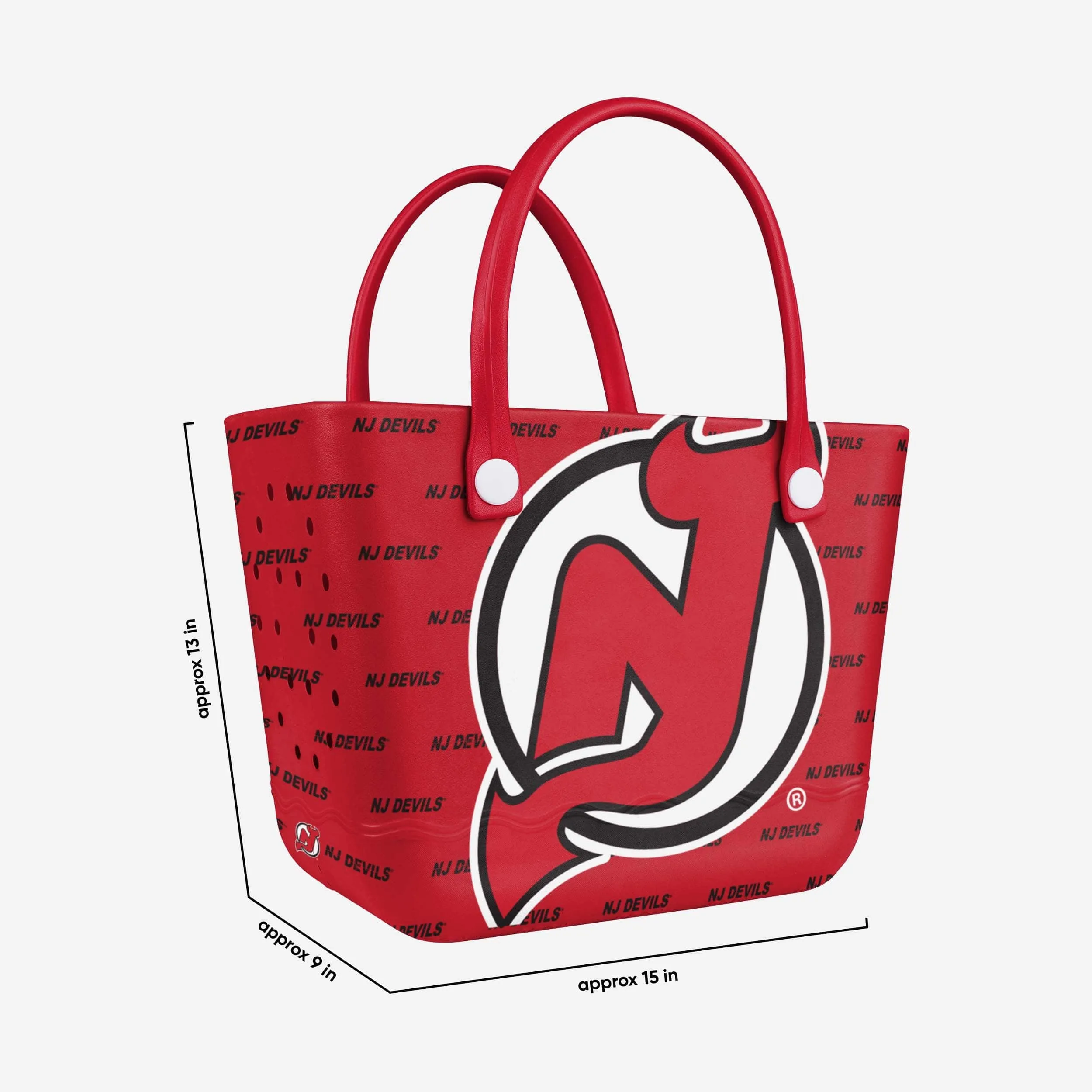 New Jersey Devils Big Logo Mini Print Tailgate Tote Bag