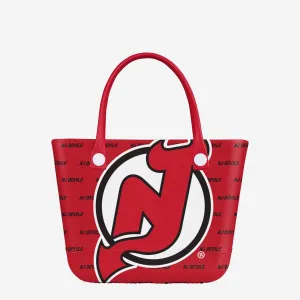 New Jersey Devils Big Logo Mini Print Tailgate Tote Bag