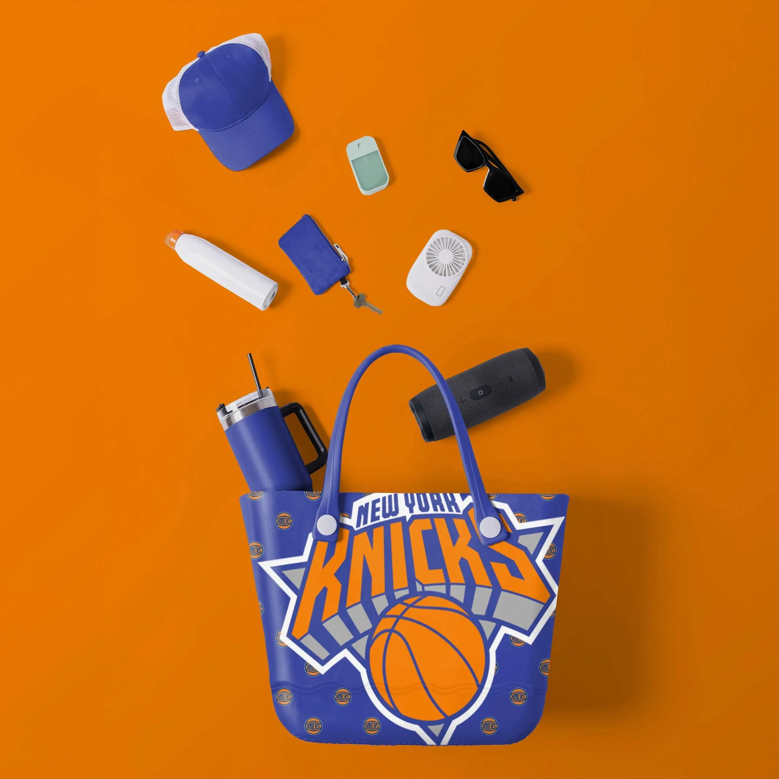 New York Knicks Big Logo Mini Print Tailgate Tote Bag
