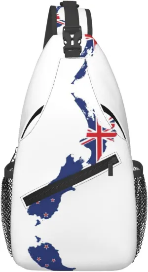 New Zealand Flag Map Foldie Crossbody Bag for Men and Women - Durable and Functional Anti Theft Crossbody Bags