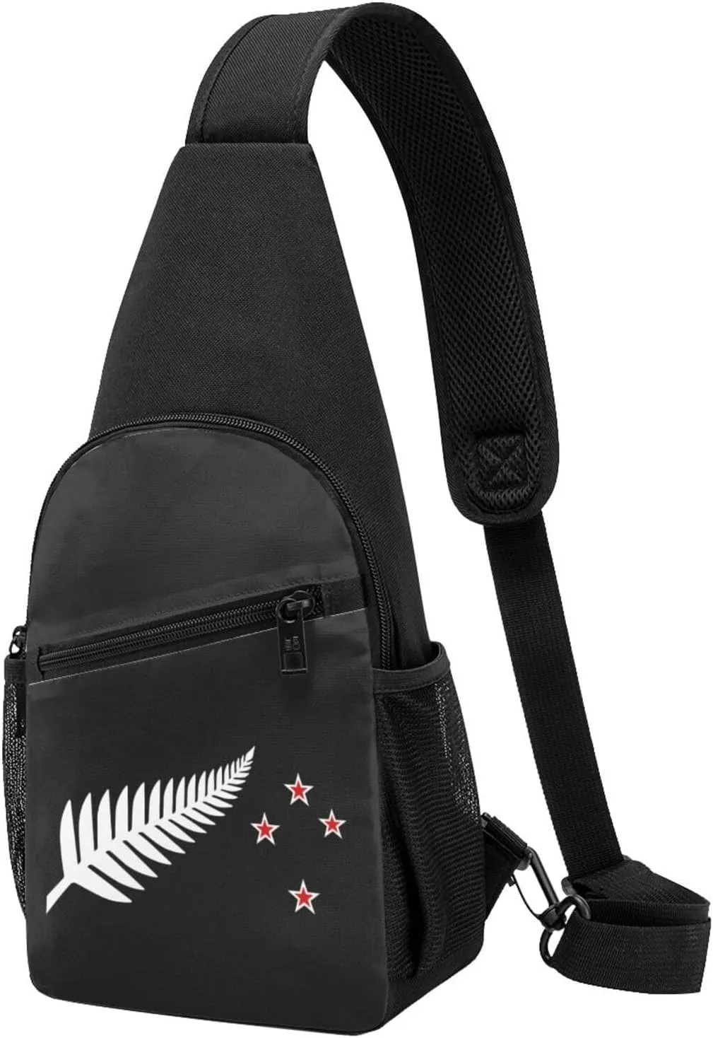 New Zealand Maori Fern Sling Bag Crossbody Backpack Shoulder Casual Daypack Bags for Men Women