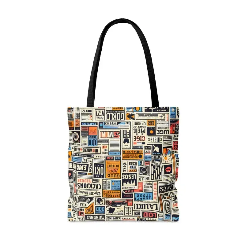 News Clippings Pattern Aop Tote Bag for Style