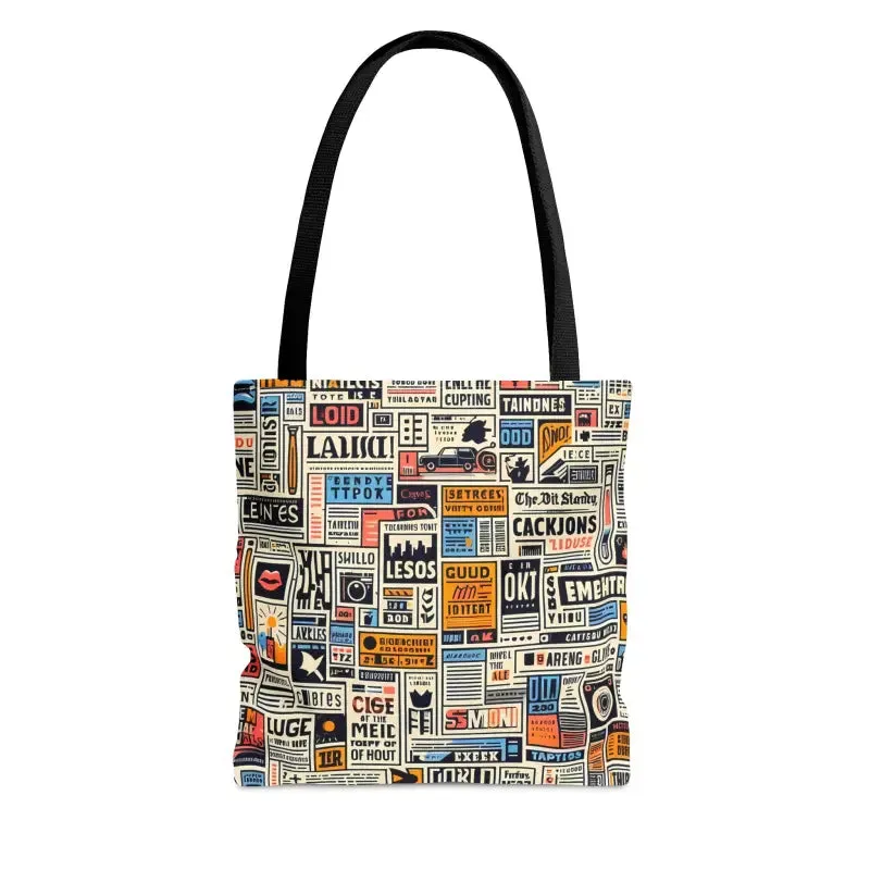 News Clippings Pattern Aop Tote Bag for Style