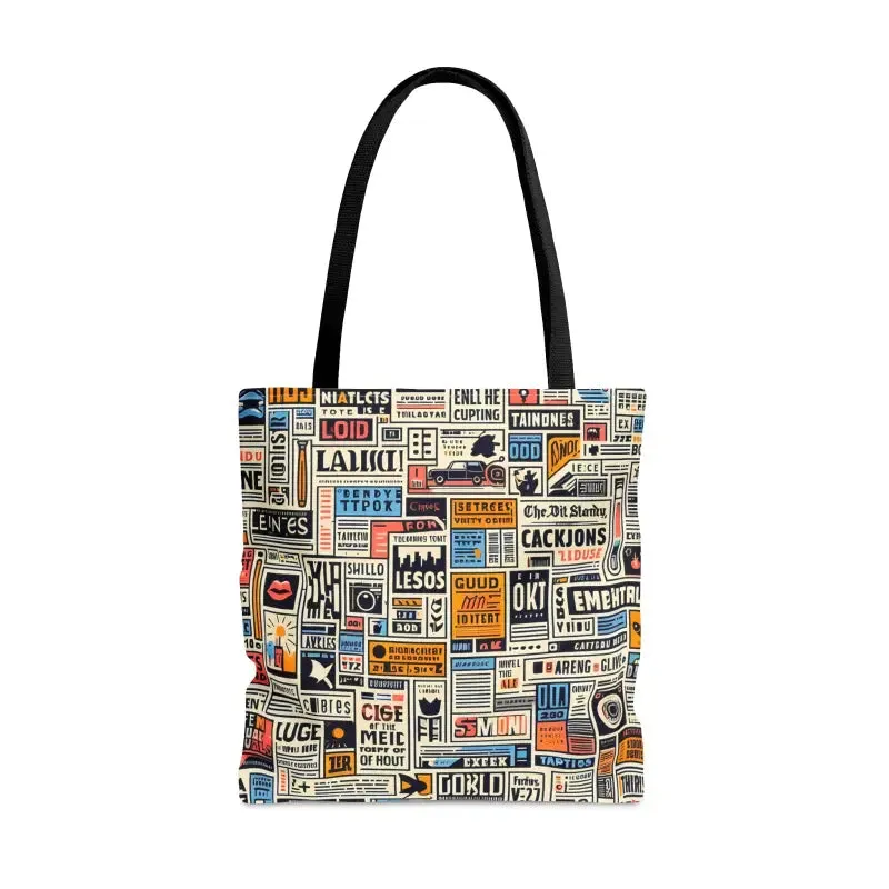 News Clippings Pattern Aop Tote Bag for Style